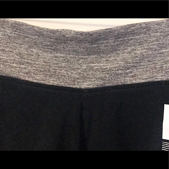 🔥EUC PINK/VS SUPER CUTE YOGA SHORTIES BLACK&GRAY&PINK NATION WRITING IN WHITE!! - Picture 4 of 5